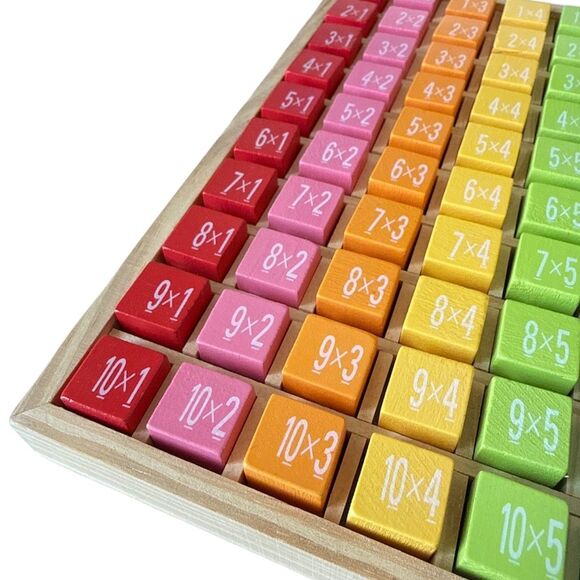 Wooden Montessori Multiplication Board Game Toy Educational Math Table - Picture 2 of 5
